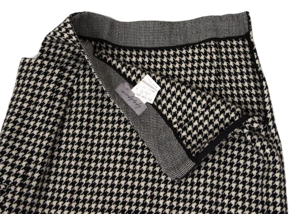 Yohji Yamamoto FEMME Houndstooth Hem Fringe Long Skirt K-170419_012
