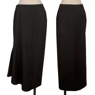 Yohji Yamamoto FEMME Wool Gabardine Asymmetrical Long Skirt
