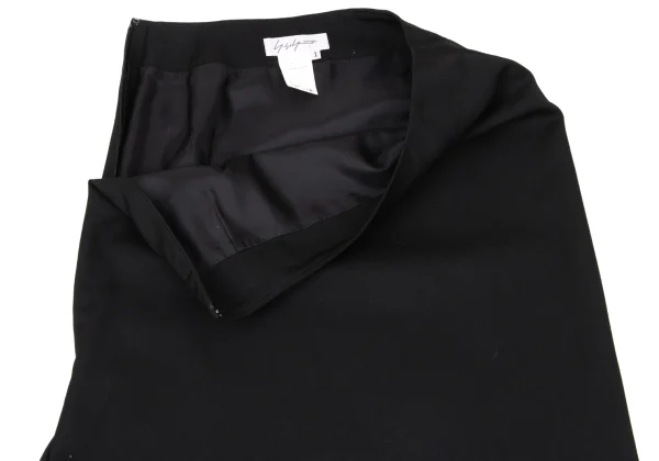 Yohji Yamamoto FEMME Wool Gabardine Asymmetrical Long Skirt K-170420_005