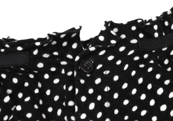 Yohji Yamamoto NOIR Gather Tape Embellished Dot Henley Neck Sleeveless Blouse K-170421_005