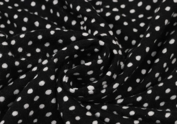 Yohji Yamamoto NOIR Gather Tape Embellished Dot Henley Neck Sleeveless Blouse K-170421_012