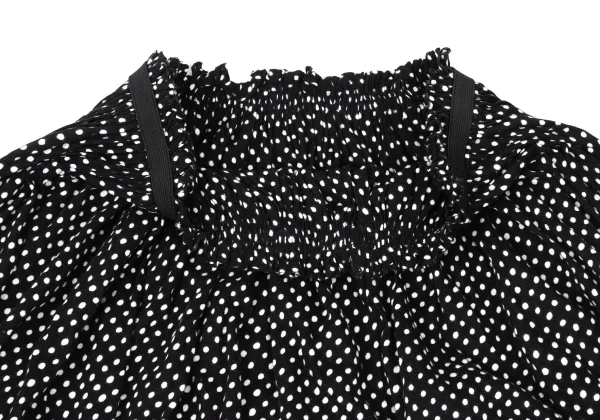 Yohji Yamamoto NOIR Gathered Tape Embellished dot Blouse & Skirt K-170423_013