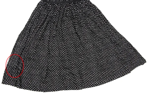 Yohji Yamamoto NOIR Gathered Tape Embellished dot Blouse & Skirt K-170423_014