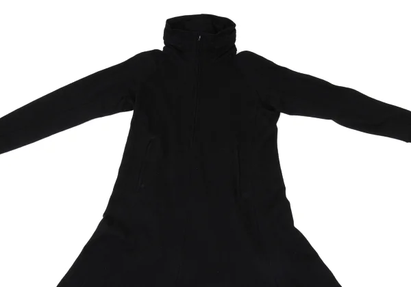 Yohji Yamamoto NOIR Wool Blend Hooded Half-Zip Knit Dress K-170424_003