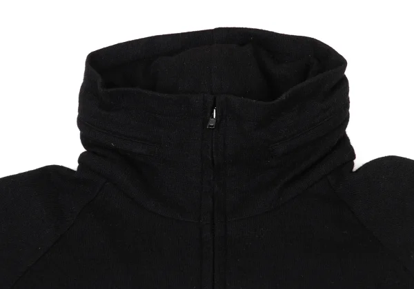 Yohji Yamamoto NOIR Wool Blend Hooded Half-Zip Knit Dress K-170424_004