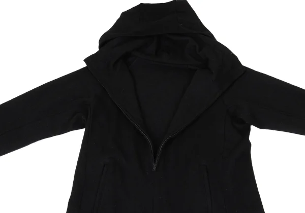 Yohji Yamamoto NOIR Wool Blend Hooded Half-Zip Knit Dress K-170424_006
