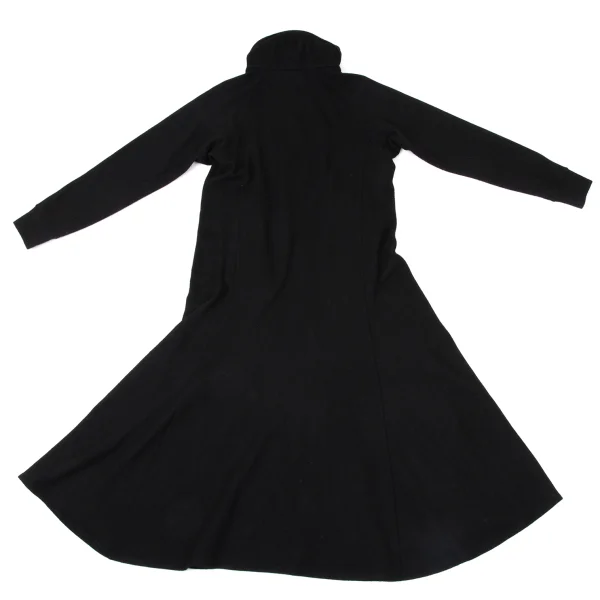Yohji Yamamoto NOIR Wool Blend Hooded Half-Zip Knit Dress K-170424_012