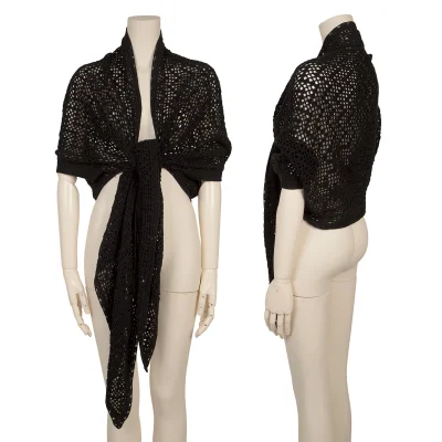 Yohji Yamamoto NOIR Stole Neck Crochet Knit Bolero