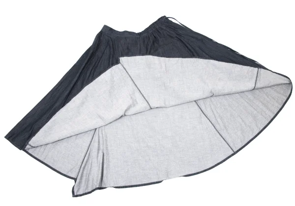 Yohji Yamamoto NOIR Cotton Chambray Flared Skirt K-170427_008