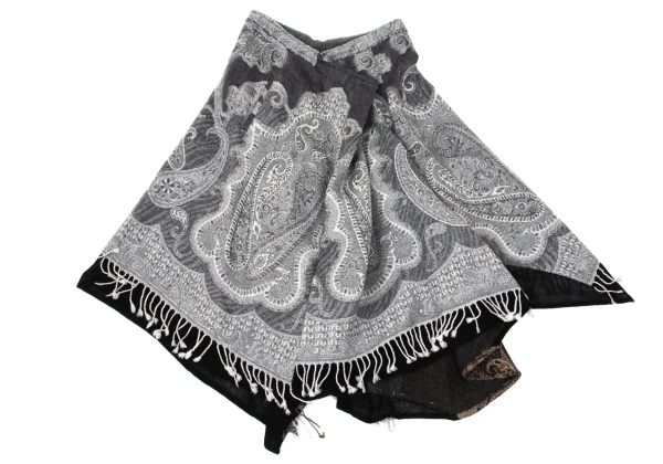 Yohji Yamamoto NOIR Paisley Jacquard Switching Flared Skirt K-170428_002