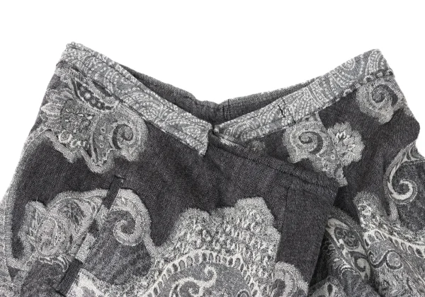 Yohji Yamamoto NOIR Paisley Jacquard Switching Flared Skirt K-170428_004
