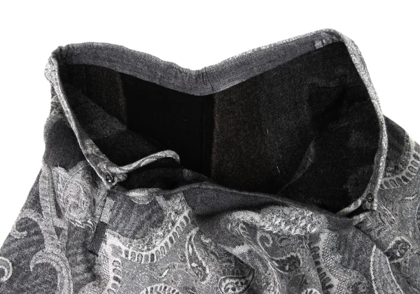 Yohji Yamamoto NOIR Paisley Jacquard Switching Flared Skirt K-170428_006