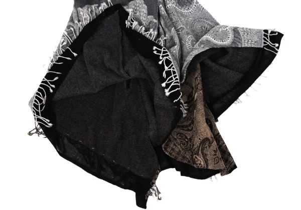 Yohji Yamamoto NOIR Paisley Jacquard Switching Flared Skirt K-170428_009