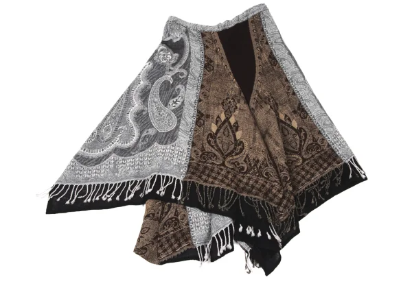 Yohji Yamamoto NOIR Paisley Jacquard Switching Flared Skirt K-170428_010
