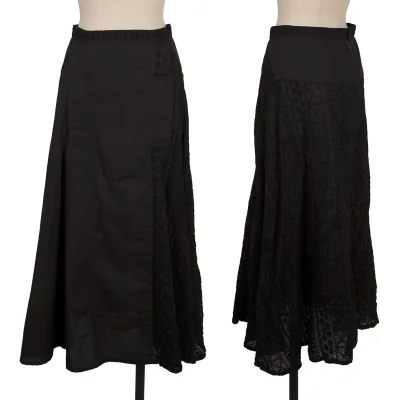 REGULATION yohji yamamoto Embroidery Mixed-material Skirt