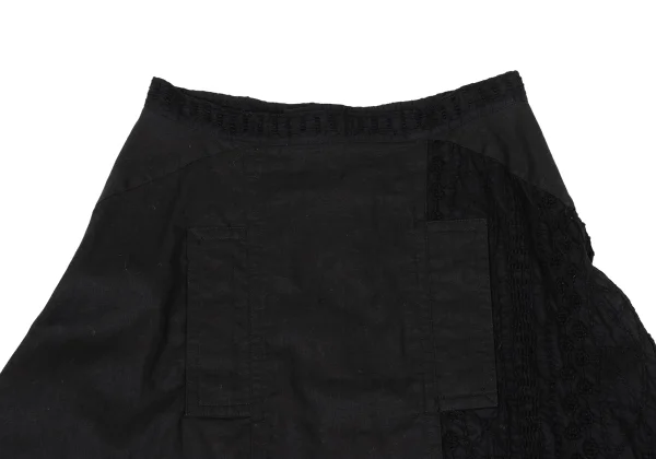 REGULATION yohji yamamoto Embroidery Mixed-material Skirt K-170430_004