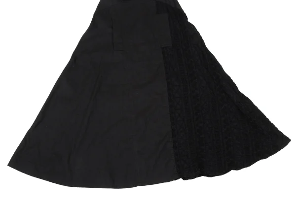 REGULATION yohji yamamoto Embroidery Mixed-material Skirt K-170430_007