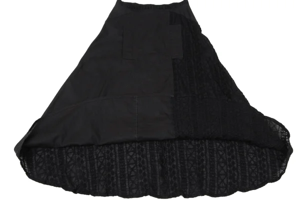 REGULATION yohji yamamoto Embroidery Mixed-material Skirt K-170430_009
