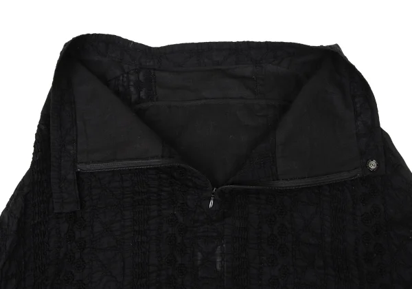 REGULATION yohji yamamoto Embroidery Mixed-material Skirt K-170430_011