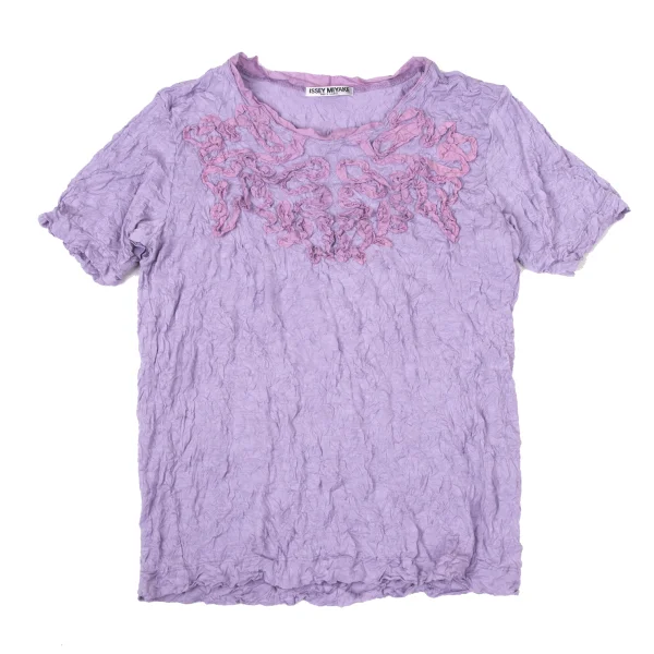 ISSEY MIYAKE WHITE LABEL Wrinkle Processed Taping T-shirt Purple 3 K-170432_001