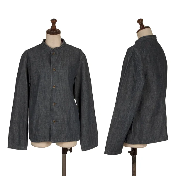 Plantation Mao Collar Denim Jacket  Indigo M K-170433_001