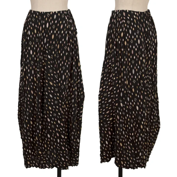 JURGEN LEHL Dot Jacquard Out Seam Skirt Black M K-170441_001