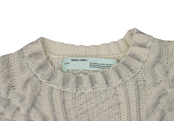 Off-White Logo Printed Cable Knit Sweater K-170447_003
