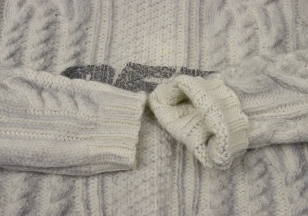 Off-White Logo Printed Cable Knit Sweater K-170447_006