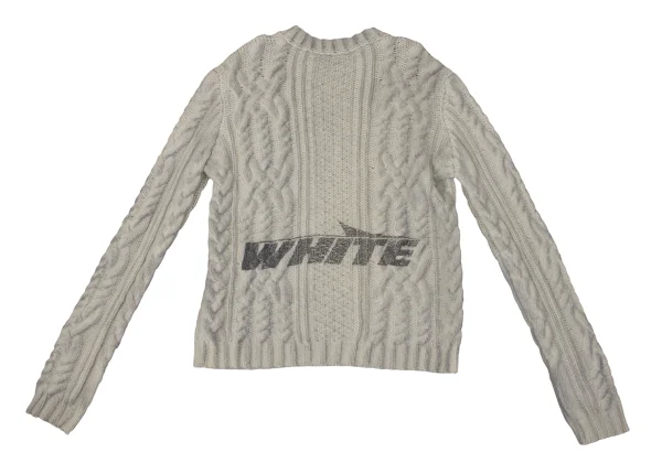 Off-White Logo Printed Cable Knit Sweater K-170447_010