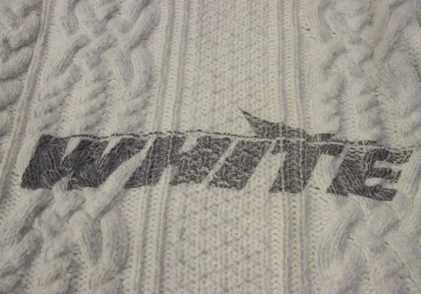Off-White Logo Printed Cable Knit Sweater K-170447_011