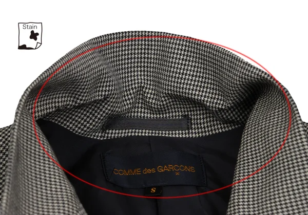 COMME des GARCONS Wool Bird Embroidery Patchwork Houndstooth Jacket K-170454_004