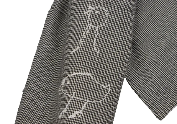 COMME des GARCONS Wool Bird Embroidery Patchwork Houndstooth Jacket K-170454_006