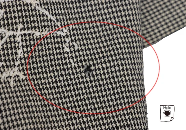 COMME des GARCONS Wool Bird Embroidery Patchwork Houndstooth Jacket K-170454_010