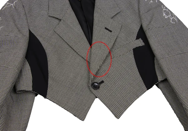 COMME des GARCONS Wool Bird Embroidery Patchwork Houndstooth Jacket K-170454_013