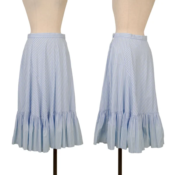 COMME des GARCONS Hem Bleach Switching Striped Skirt Sky blue,White XS K-170460_001