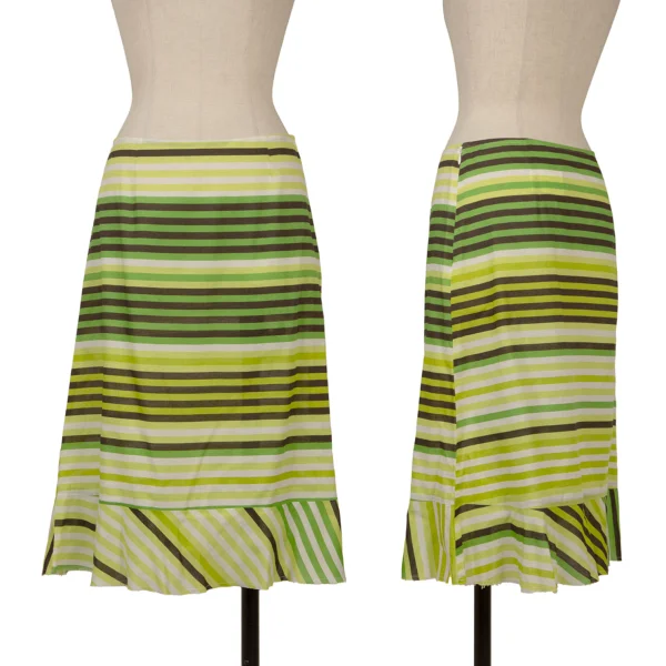 tricot COMME des GARCONS Cutting Hem Striped Skirt Light Green S K-170461_001