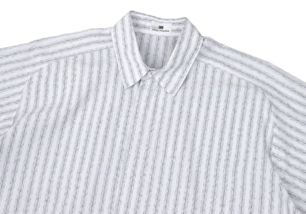 ISSEY MIYAKE im Faded Stripe Concealed Placket Short-sleeved Shirt K-170463_002