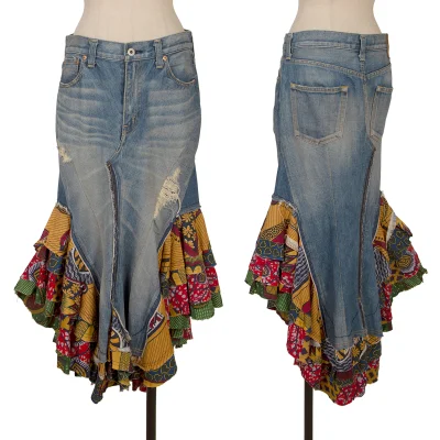 JUNYA WATANABE COMME des GARCONS Ruffle Switching Denim Skirt