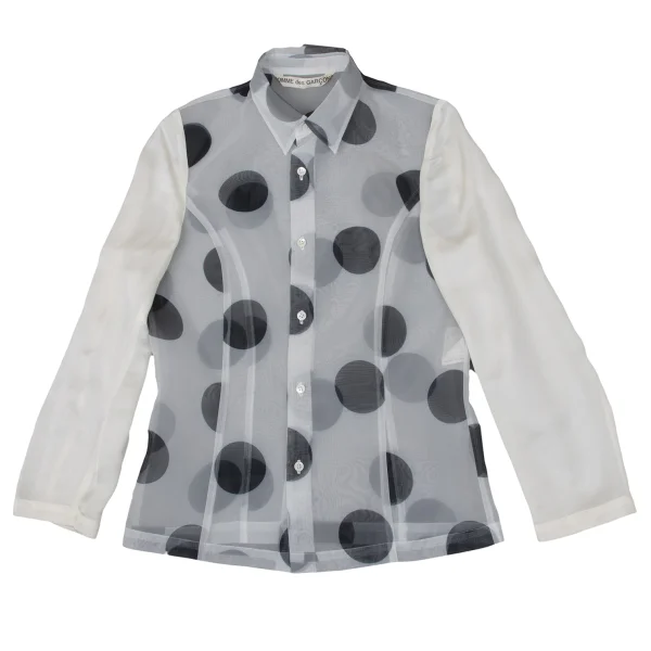 COMME des GARCONS Dot Printed Sheer Long Sleeve Shirt K-170468_002