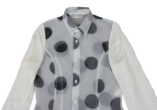COMME des GARCONS Dot Printed Sheer Long Sleeve Shirt K-170468_003