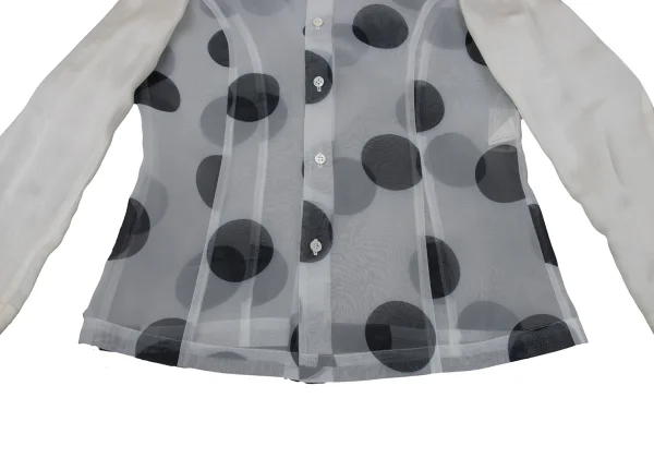 COMME des GARCONS Dot Printed Sheer Long Sleeve Shirt K-170468_013