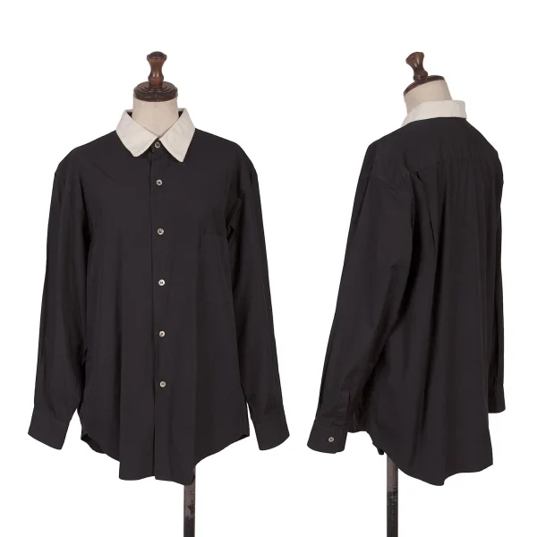 COMME des GARCONS Collar Switching Long Sleeve Shirt Navy S-M K-170469_001