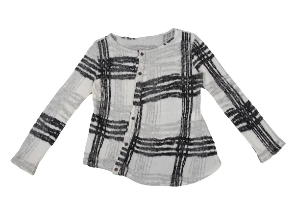 Y's Wool Blended Checker Woven Cardigan K-170475_002