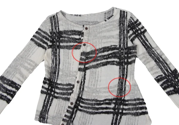 Y's Wool Blended Checker Woven Cardigan K-170475_003