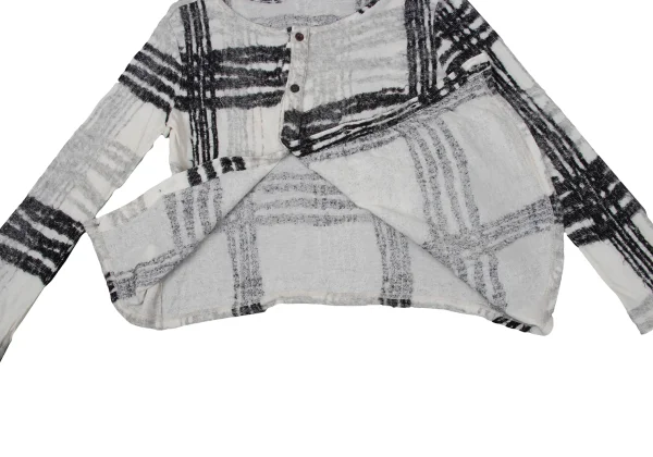 Y's Wool Blended Checker Woven Cardigan K-170475_012