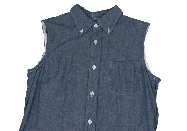 JUNYA WATANABE denim Lace Switching Sleeveless Shirt Dress K-170476_003