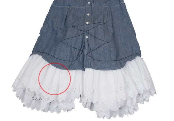 JUNYA WATANABE denim Lace Switching Sleeveless Shirt Dress K-170476_007