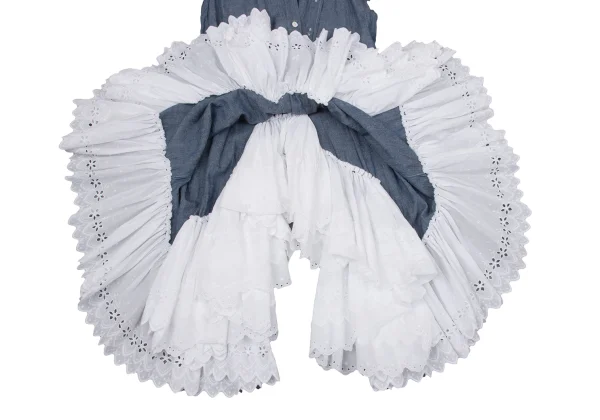 JUNYA WATANABE denim Lace Switching Sleeveless Shirt Dress K-170476_012