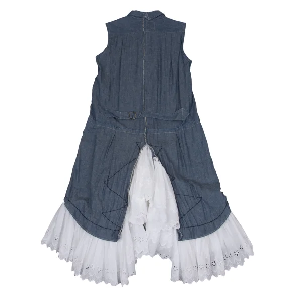 JUNYA WATANABE denim Lace Switching Sleeveless Shirt Dress K-170476_013