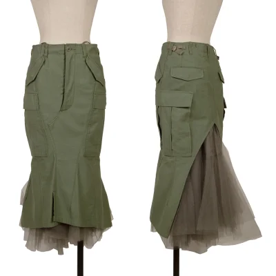 JUNYA WATANABE Tulle Layered Military Reconstructed Skirt